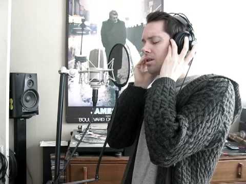 milosh recording some vocals for wasted time