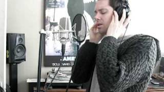 milosh recording some vocals for wasted time