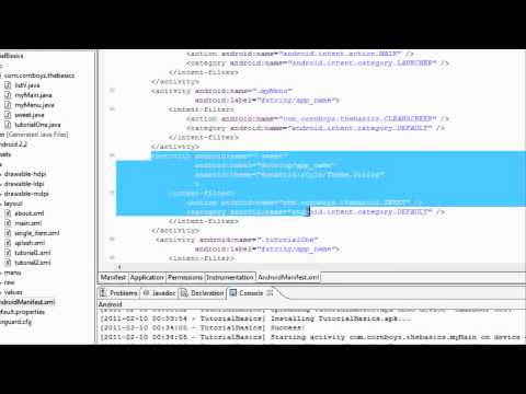 Android Tutorial Lessons 19 Start Listview And Create String Array Youtube