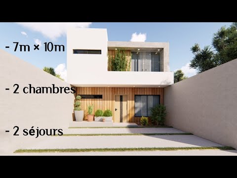 Maison design 7m X 10m / 2 chambres et deux 2 séjours