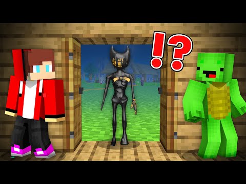 JayJay & Mikey - Minecraft - Don't Look at Scary Bendy in Minecraft challenge JJ and Mikey