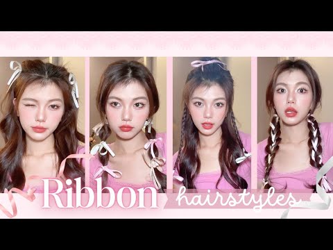 Easy Ribbon Hairstyle in 5 Mins! Balletcore Inspired Hair Ideas by 小周洁洁子 thumnail