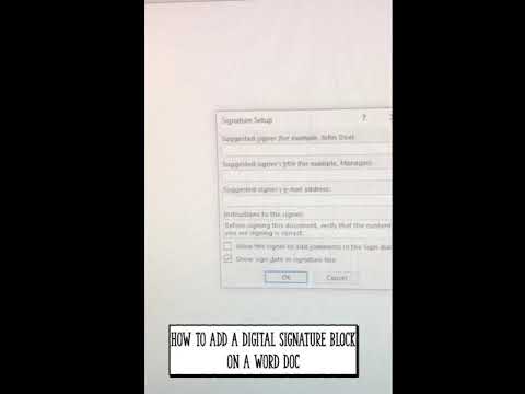 Signature block on Word