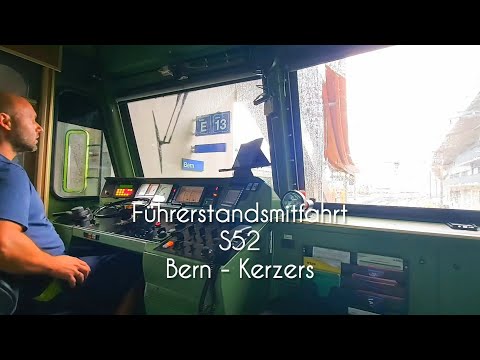 Cab view ride on the S52 from Bern to Kerzers in a BLS RBDe 565 control car.