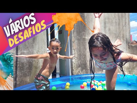 ☀️Desafio na piscina vários desafios de uma vez.