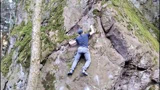 Video thumbnail of Gold digger, 7c+/8a. Murgtal