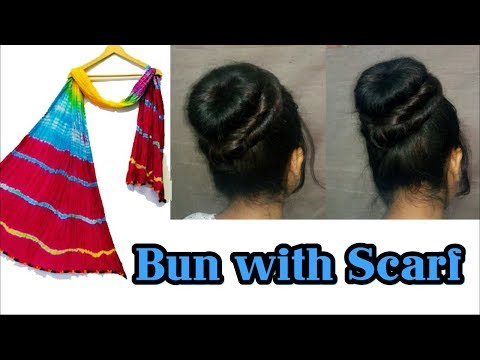 FANCY BUN WITH SCARF FOR GIRLS || BUN WITH SCARF OR DUPATTA | Stylopedia Video