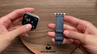Vídeo de Pulseira Couro Double Tour Compatível Apple Watch