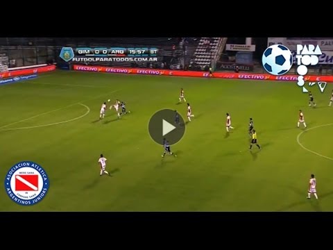 Barraza asustó a todos. Gimnasia 0 Argentinos 0. Inicial 2013. Fecha 16. Fútbol Para Todos.