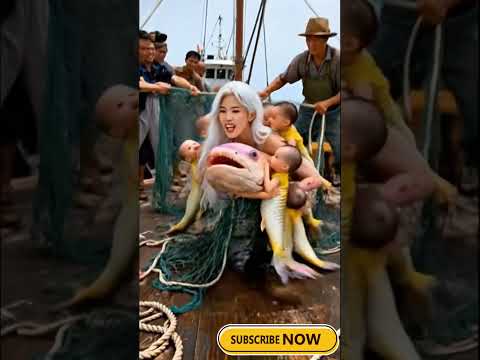 Gorgeous mother Mermaid with adorable baby girls🧜‍♀️ #mermaid #funnyshorts #shorts