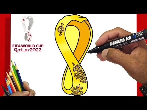 How to Draw  LOGO World Cup Qatar FIFA GOLD | Opening Ceremony