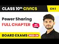 Full Chapter Revision Series | Power Sharing | Class 10 Civics | Chapter 1 | (2023-24) NCERT