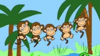 Five little monkeys swinging in a tree