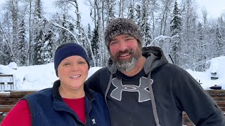 Alaska Cabin Life - Building a deck in the Dead of Winter