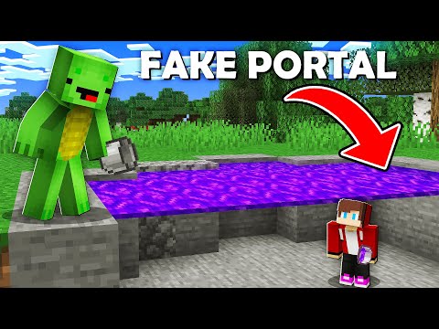 Secret Portal Prank: Mikey & JJ Explore Base! | Minecraft