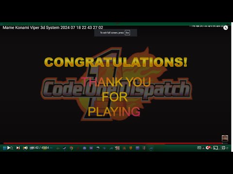 Mame 267 CODE ONE DISPATCH FULL PC ARCADE GAMEPLAY 4K 30 FPS  2024 Konami Viper 3d System BUILD