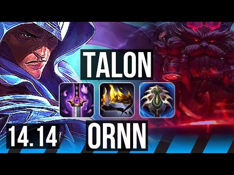 TALON vs ORNN (MID) | 8 solo kills, 52k DMG, Rank 7 Talon, 700+ games | EUW Challenger | 14.14
