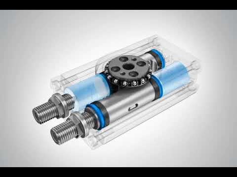 Animation Semi rotary drive with piston DRRD (Siłownik wahadłowy FESTO)