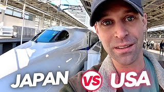 Japan’s Bullet Train vs American Amtrak Train