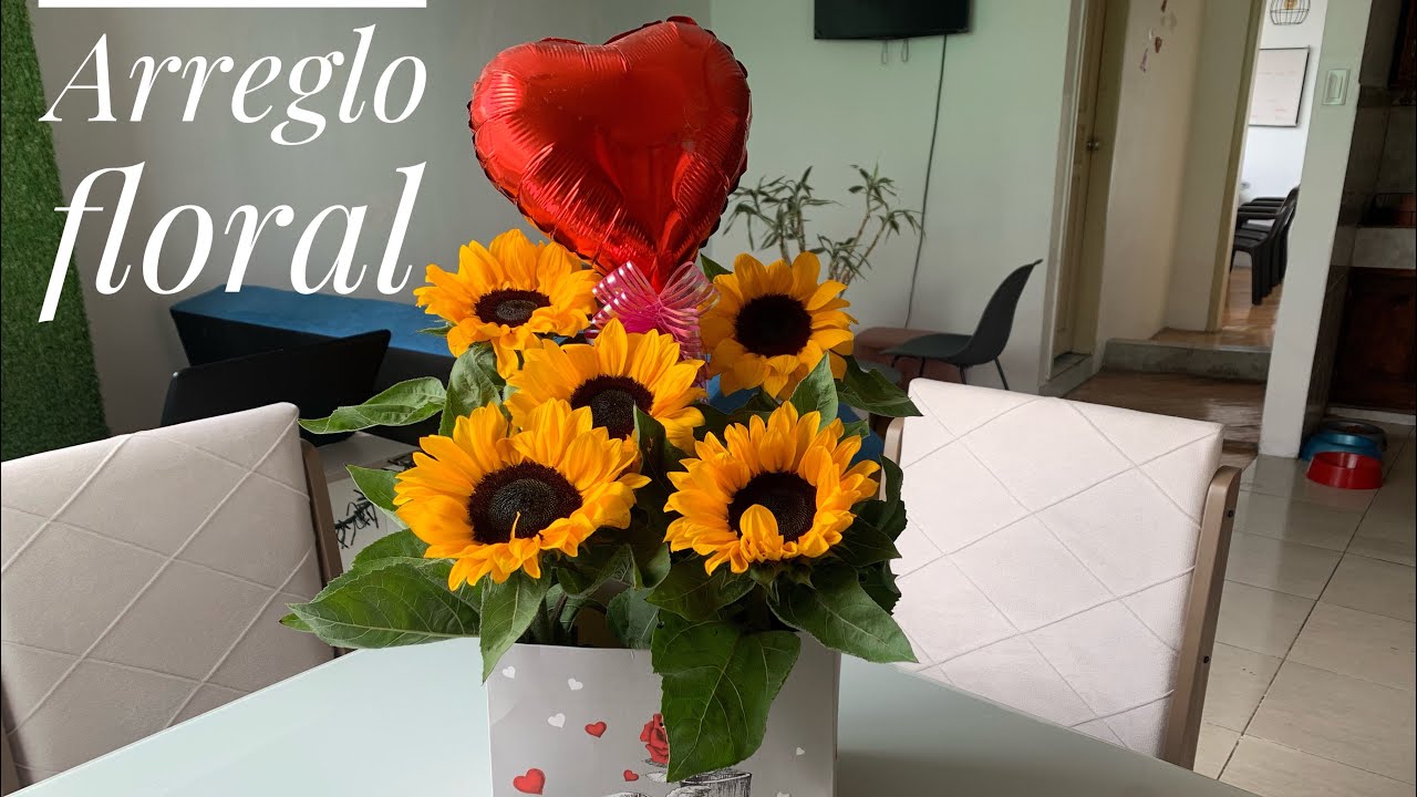 Arreglo floral con girasoles 🌻 en caja 📦 grande | Yuri Arreglos Florales