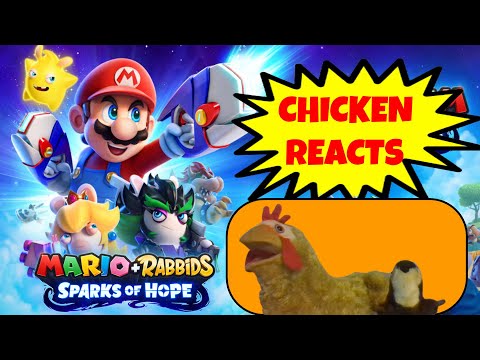 chicken reacts: "mario and rabbids sparks of hope" trailer