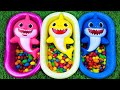 Satisfying ASMR L Magic Bathtubs With Rainbow Kinetic Sand M M S Skittles Candy Mixing Cutting