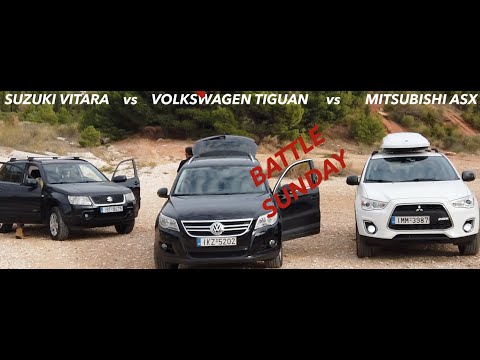 MITSUBISHI ASX vs VOLKSWAGEN TIGUAN vs SUZUKI GRAND VITARA Off Road CHALLENGE / outlander sport /rvr