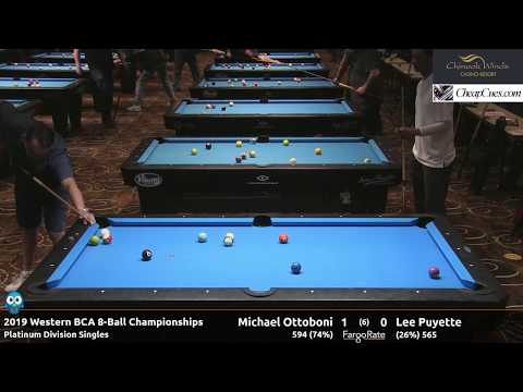 Michael Ottoboni vs Lee Puyette - Platinum Singles - 2019 Western BCA 8-Ball Championship