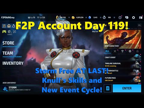 Marvel Future Fight: F2P Account Day 119!  Storm is Freed!  Knull's Skills and New Events!  🌩️🤓🎺
