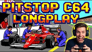 C64 Pitstop Longplay: Full Race Gameplay - Classic Racing Action In 4K (C64)