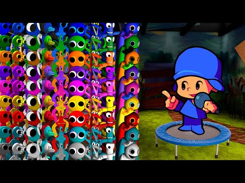 FNF All Rainbow Friends All Colors Vs Pocoyo on the trampoline | Friday Night Funkin Mod