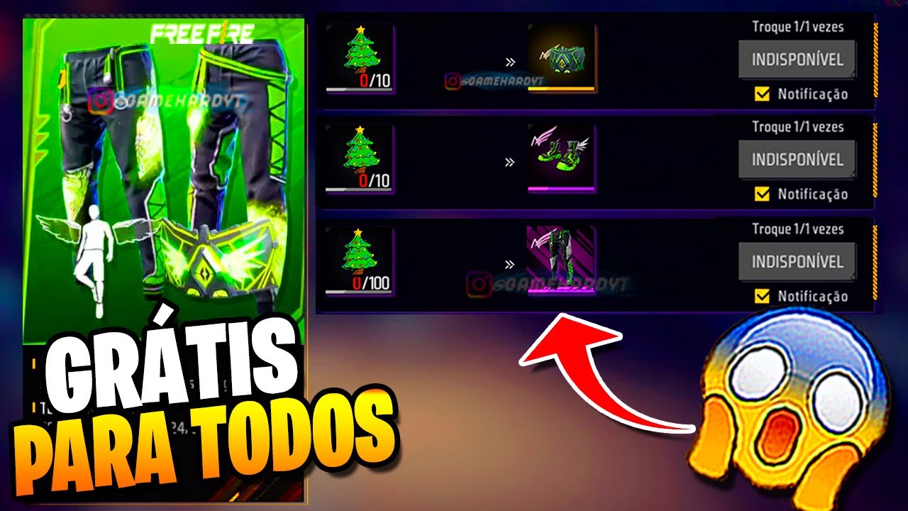 CONFIRMADO! ANGELICAL VERDE GRÁTIS PARA TODOS! SKIN NARUTO, NOVIDADES FREE FIRE, ATUALIZAÇÃO FF