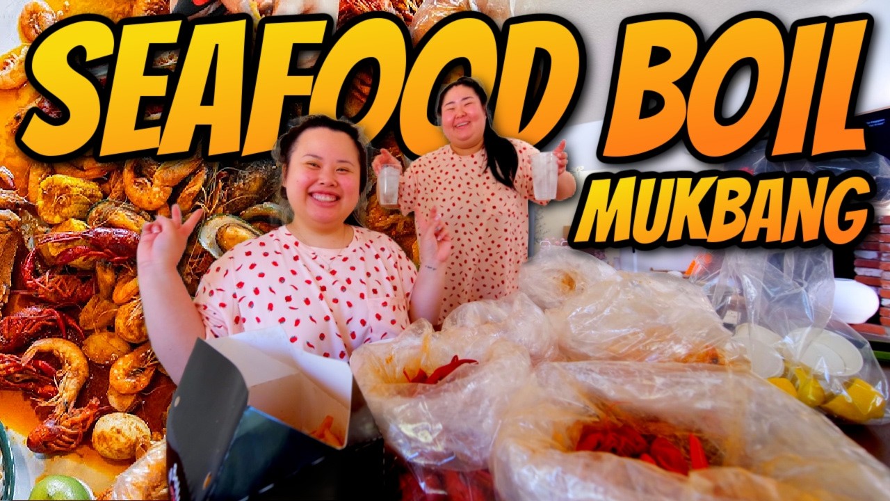 Seafood Boil Mukbang Giant Shrimp + Snow Crab + Crawfish 먹방 Eating Show with @MichelleYeji !!!