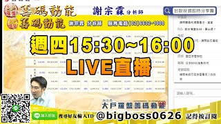 【大戶羅盤籌碼動能】 #謝宗霖0227，週四1530-1600LIVE直播 (圖)