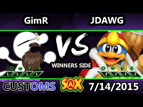 S@X 106 Customs - VGBC | GimR (G&W) Vs. JDawg (DDD) SSB4 Tournament - Smash Wii U - Smash 4