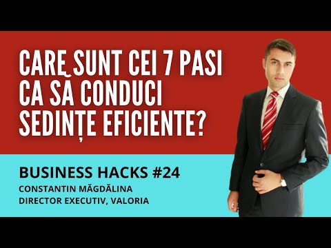 7 pași ca să conduci ședințe eficiente - Business Hacks #24