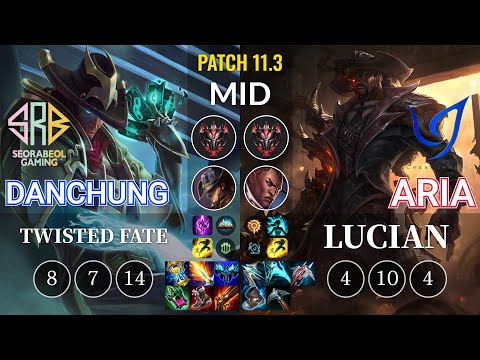 SRB Danchung Twisted Fate vs CGA Aria Lucian Mid - KR Patch 11.3