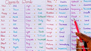 Antonyms || Opposite words || English Most Important Antonyms