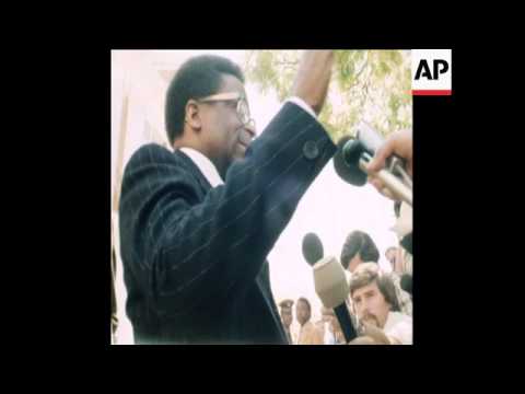 SYND 9 8 78 IAN SMITH & BISHOP MUZOREWA AFTER DISCRIMINATION MEETING