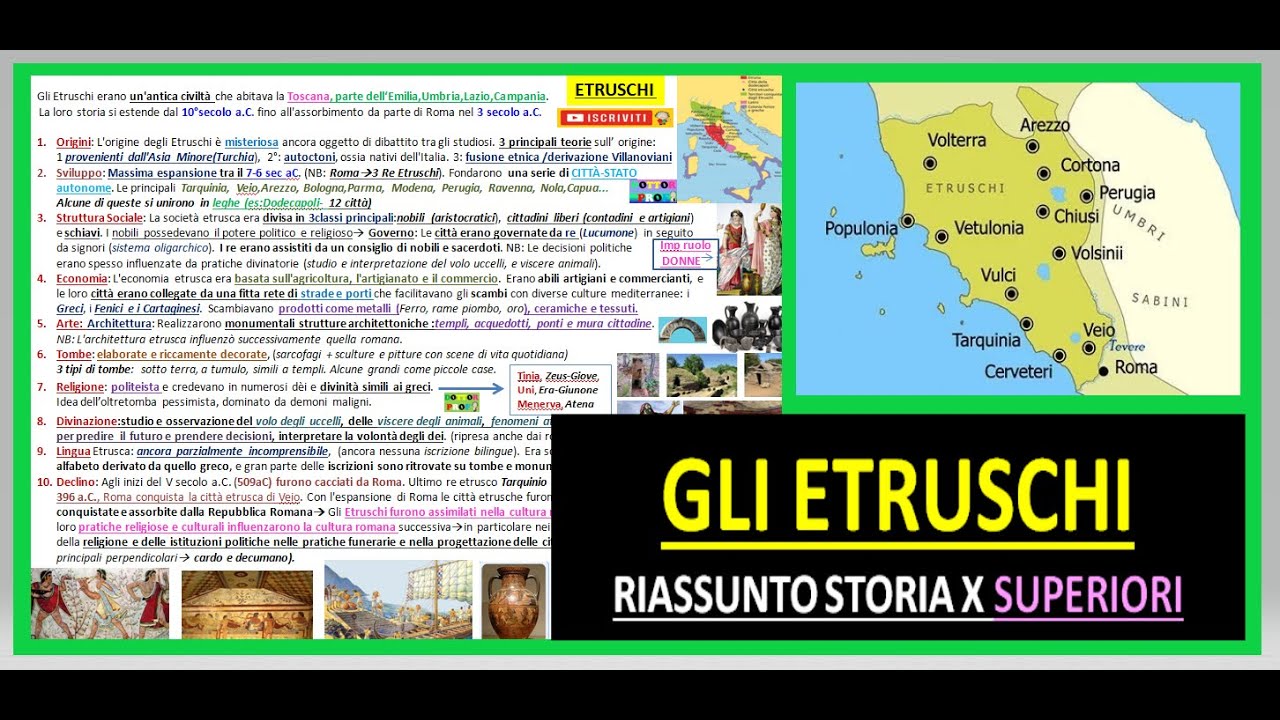 ETRUSCHI riassunto storia x superiori