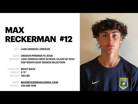Max Reckerman #12 Highlights from League Play