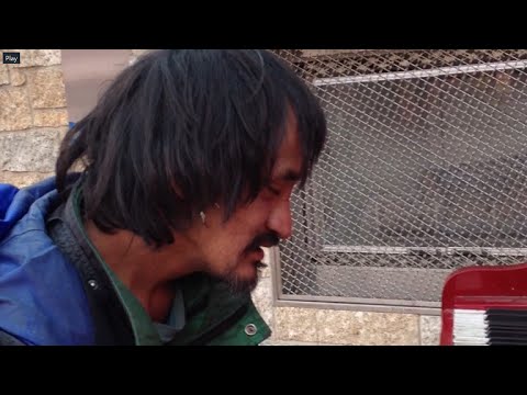 Homeless man on the street plays beautifully (Remix / Horizontal video)