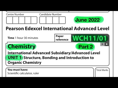 A level | chemistry | Unit 1 | Edexcel | June 2022 | Part 2 of 3