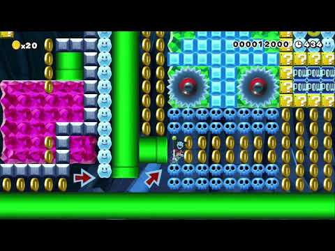 Glistening Icy Crystal Cave$$$$$ by Andrew2121 - SUPER MARIO MAKER - NO COMMENTARY 1ay