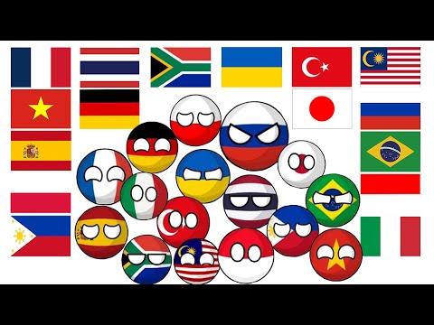 Countryballs in different languages meme