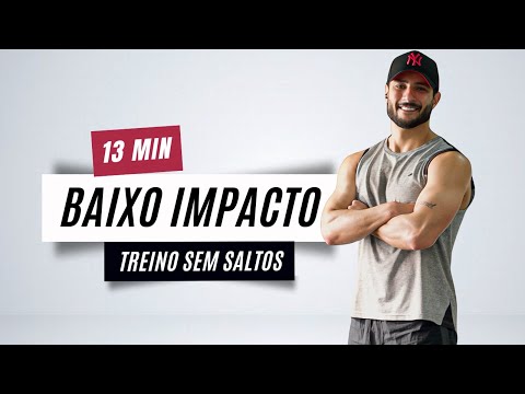 13 MIN TREINO SEM SALTOS - Baixo impacto, treino em casa para INICIANTES