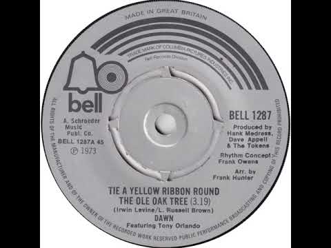 UK New Entry 1973 (50) Dawn featuring Tony Orlando - Tie A Yellow Ribbon Round The Ole Oak Tree