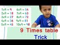 Learn How To Write 9 Times Table Trick By 5 Year Old Kid 9 Times Table ABC Tube TV