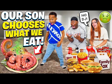 OUR SON DJ DECIDES WHAT WE EAT FOR 24 HOURS CHALLENGE **BAD IDEA**