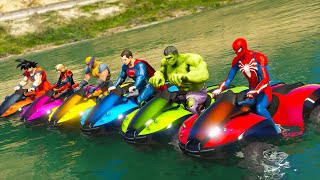 el hombre araña en moto | hulk vs Hombre araña y superhéroe moto de agua desafío